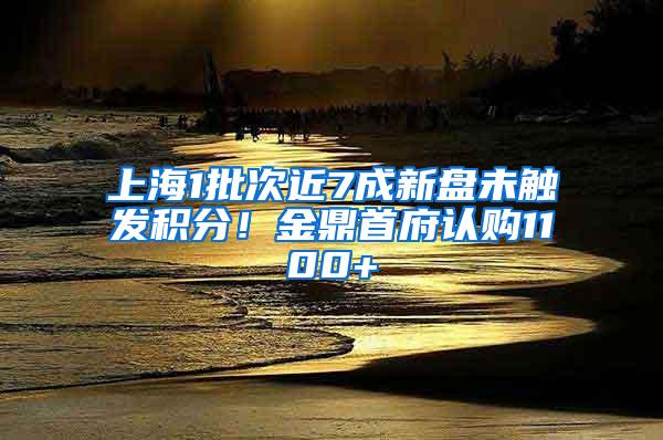 上海1批次近7成新盘未触发积分！金鼎首府认购1100+