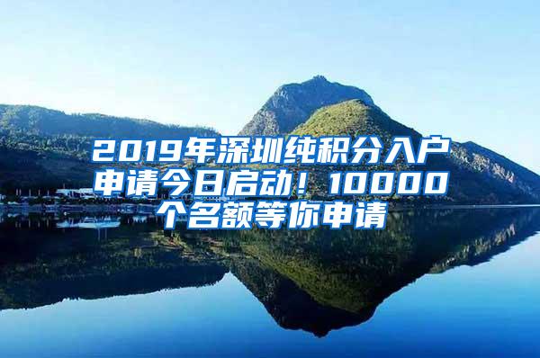 2019年深圳纯积分入户申请今日启动！10000个名额等你申请