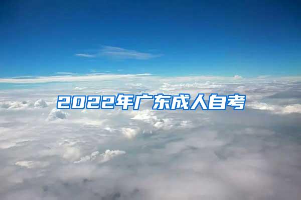 2022年广东成人自考