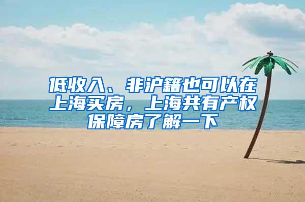 低收入、非沪籍也可以在上海买房，上海共有产权保障房了解一下