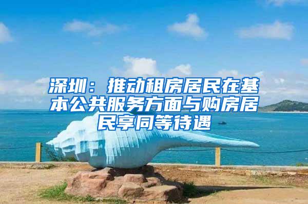 深圳：推动租房居民在基本公共服务方面与购房居民享同等待遇