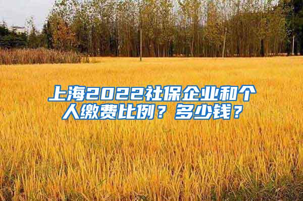 上海2022社保企业和个人缴费比例？多少钱？