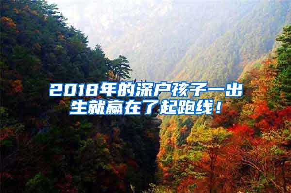 2018年的深户孩子一出生就赢在了起跑线！