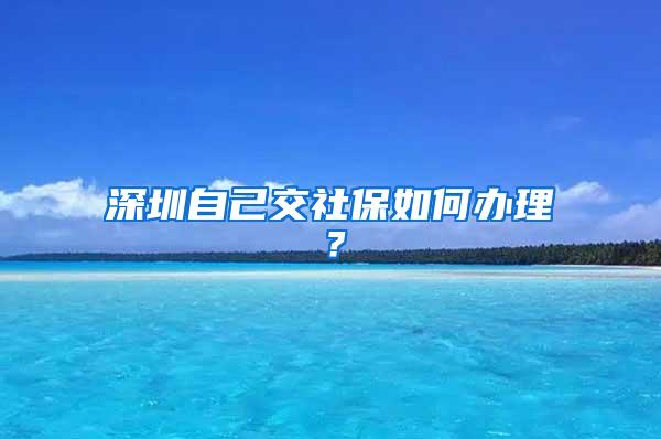 深圳自己交社保如何办理？