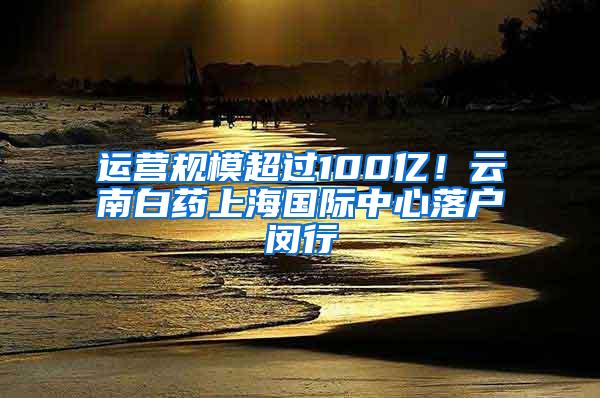 运营规模超过100亿！云南白药上海国际中心落户闵行