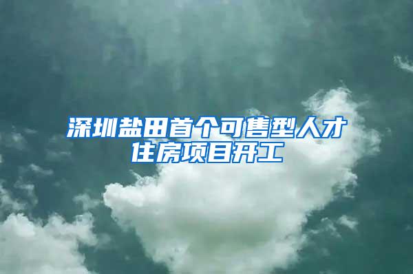 深圳盐田首个可售型人才住房项目开工