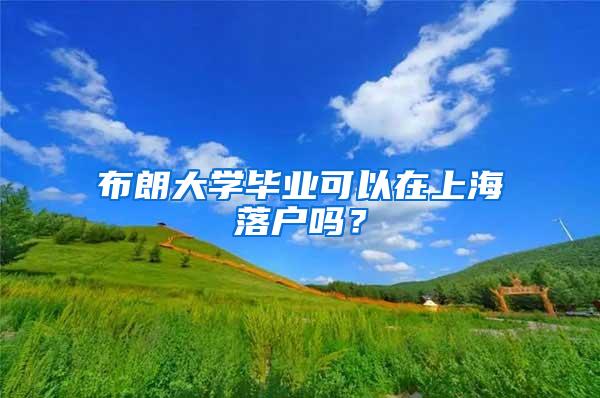 布朗大学毕业可以在上海落户吗？